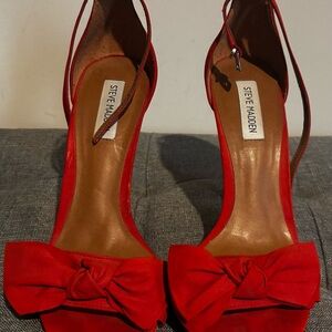 Steve Madden Red Bow Slingback Heels